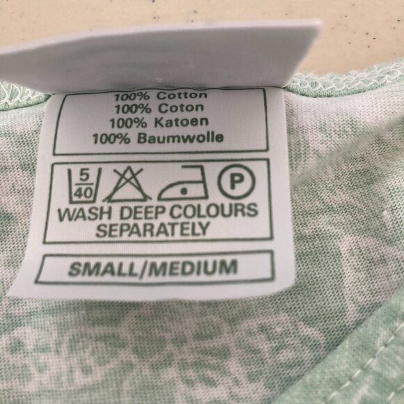 Laura Ashley Vintage Green & White Midi Pullover Drop Waist Sun Dress Sz S/M - Picture 8 of 9